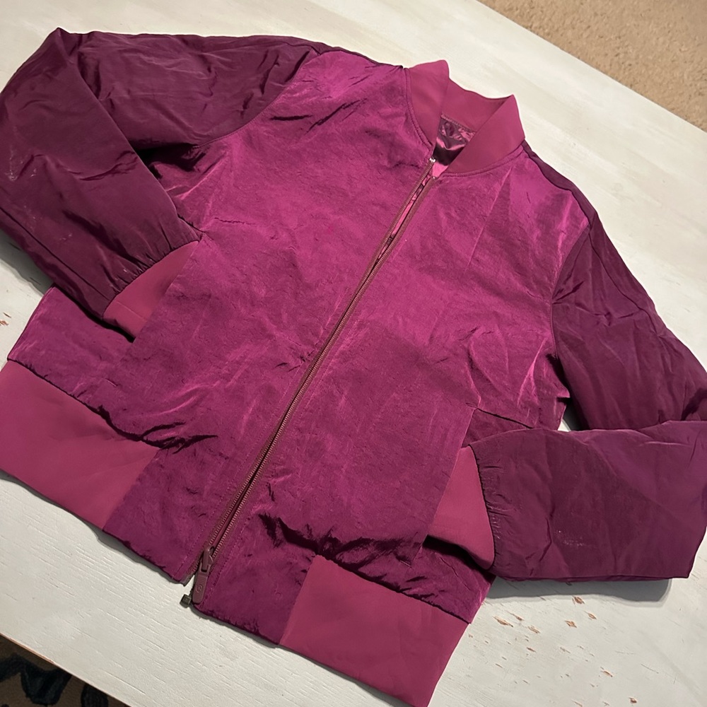 Fuschia Non Stop Bomber (reversible) jacket Size 6